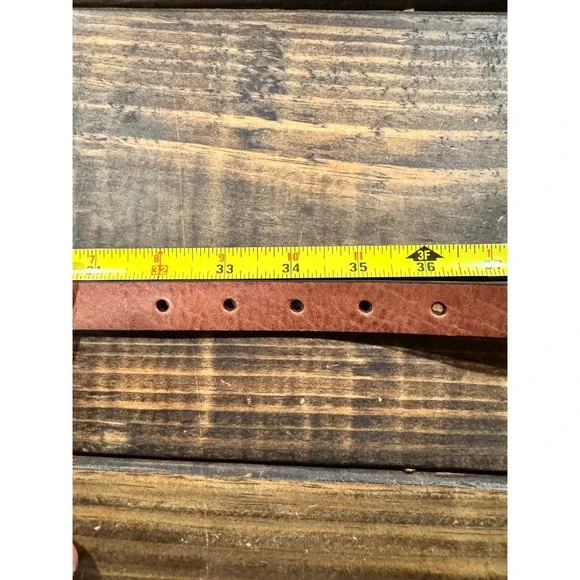 Women's Brown Leather Belt with Ornate Gold-Tone Decorative Buckle - Picture 6 of 12